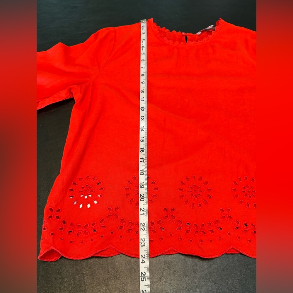 LOFT Burnt Orange Linen Blend Matching Set Eyelet Pattern size L - Picture 10 of 15